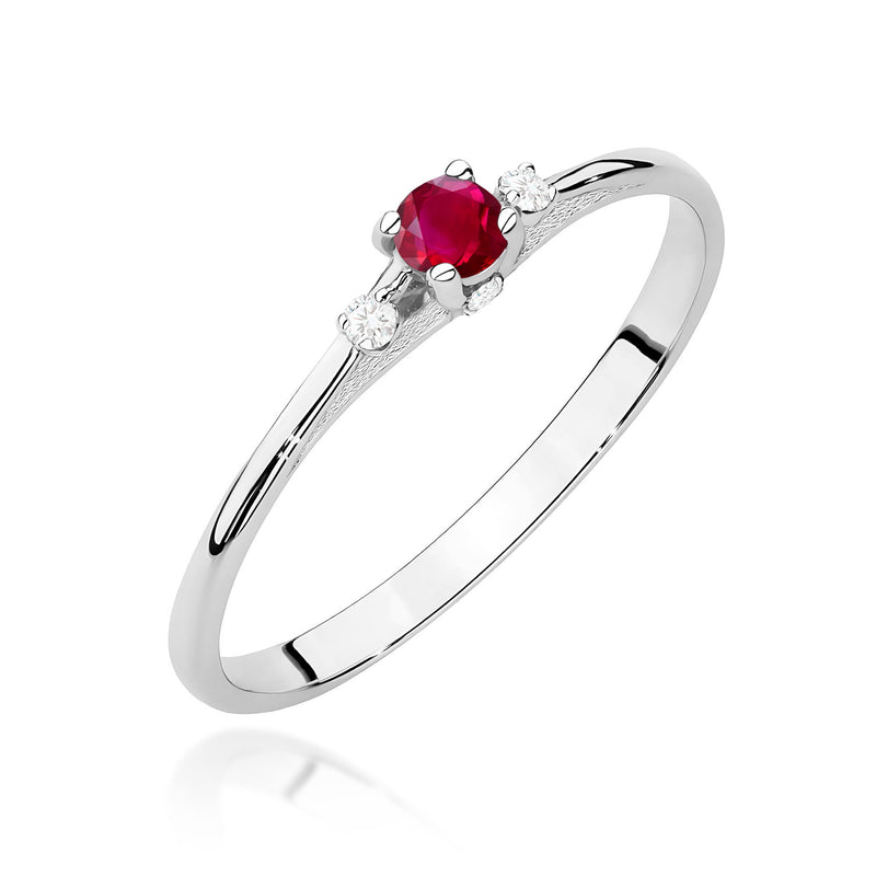 Inel Aur 9K cu Rubin 0.15 ct si Diamante Naturale 0.05 ct, imaginea 5 din 8