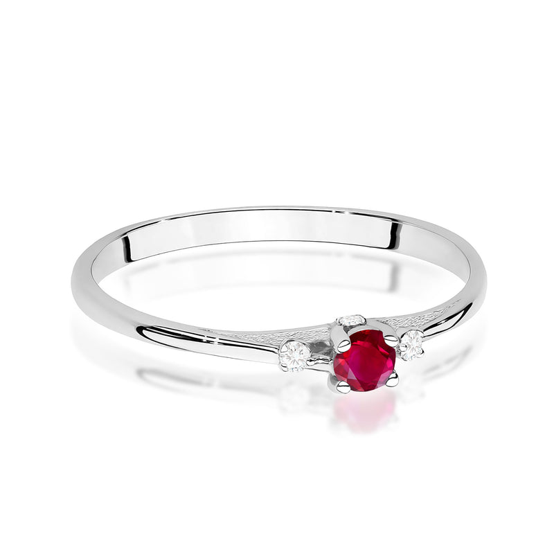 Inel Aur 9K cu Rubin 0.15 ct si Diamante Naturale 0.05 ct, imaginea 6 din 8