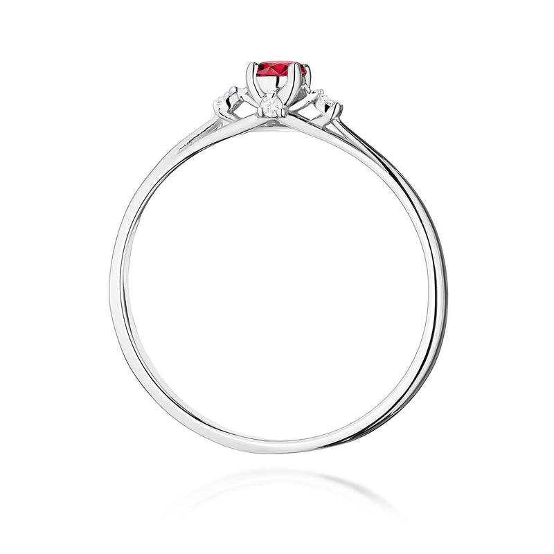 Inel Aur 9K cu Rubin 0.15 ct si Diamante Naturale 0.05 ct, imaginea 7 din 8