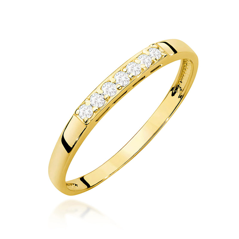 Inel Aur 9K cu Diamante Naturale 0.10 ct — Aur galben