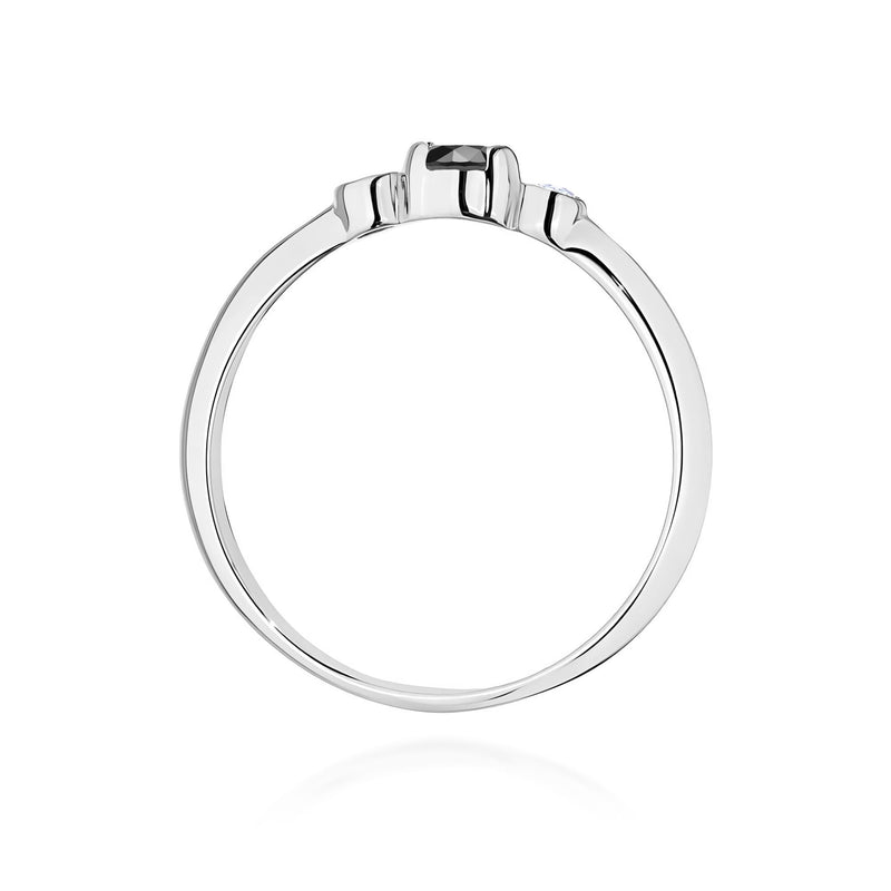 Inel Aur 9K cu Diamante Naturale Albe si Negre 0.18 ct, imaginea 7 din 8