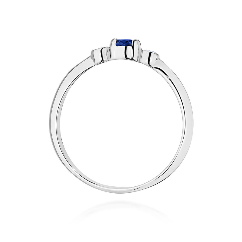 Inel Aur 9K cu Safir 0.15 ct si Diamante Naturale 0.06 ct, imaginea 7 din 8