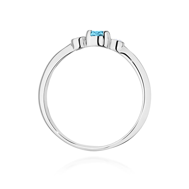 Inel Aur 9K cu Topaz Swiss 0.15 ct si Diamante Naturale 0.06 ct, imaginea 7 din 8