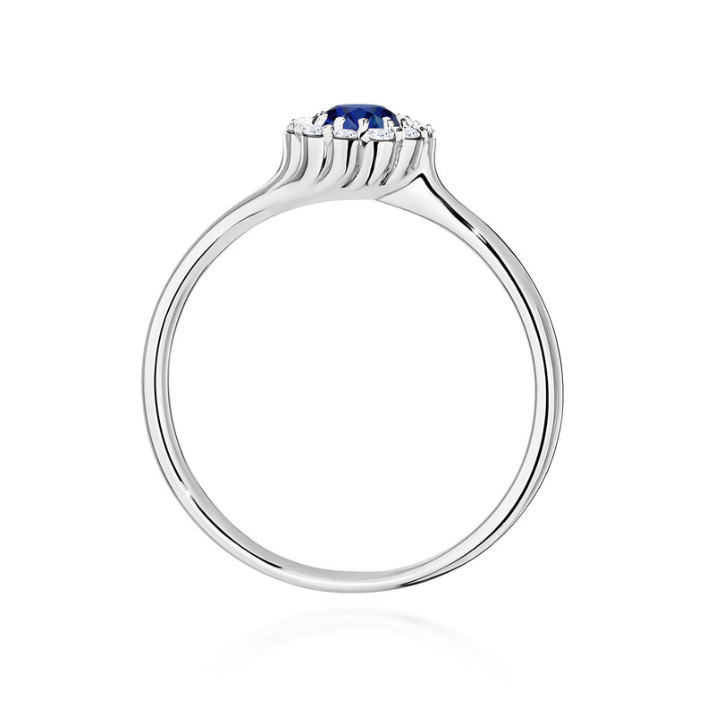 Inel Aur 9K cu Safir 0.50 ct si Diamante Naturale 0.10 ct, imaginea 7 din 8