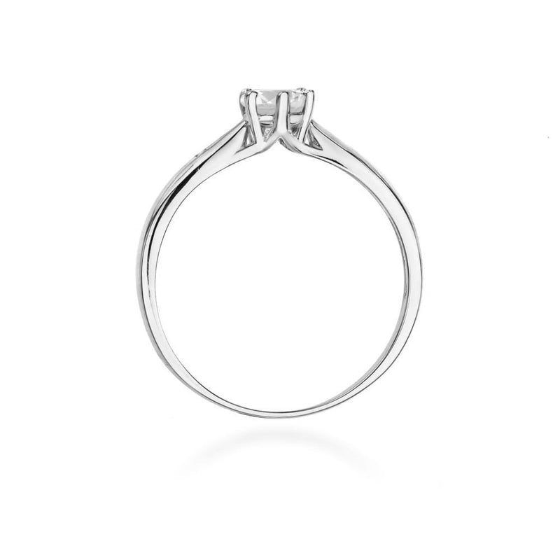 Inel Aur 9K cu Safir Alb 0.60 ct si Diamante Naturale 0.01 ct, imaginea 7 din 8
