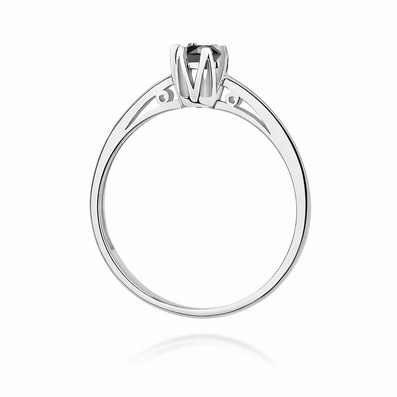 Inel Aur 9K cu Diamant Natural Negru 0.20 ct, imaginea 7 din 8