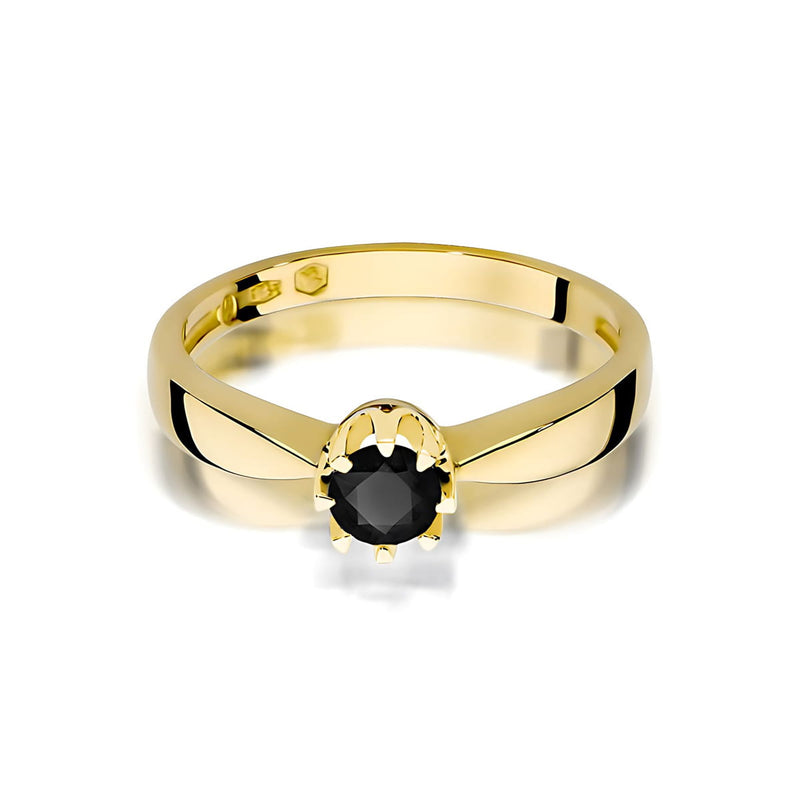 Inel Aur 9K cu Diamant Natural Negru 0.30 ct, imaginea 2 din 8
