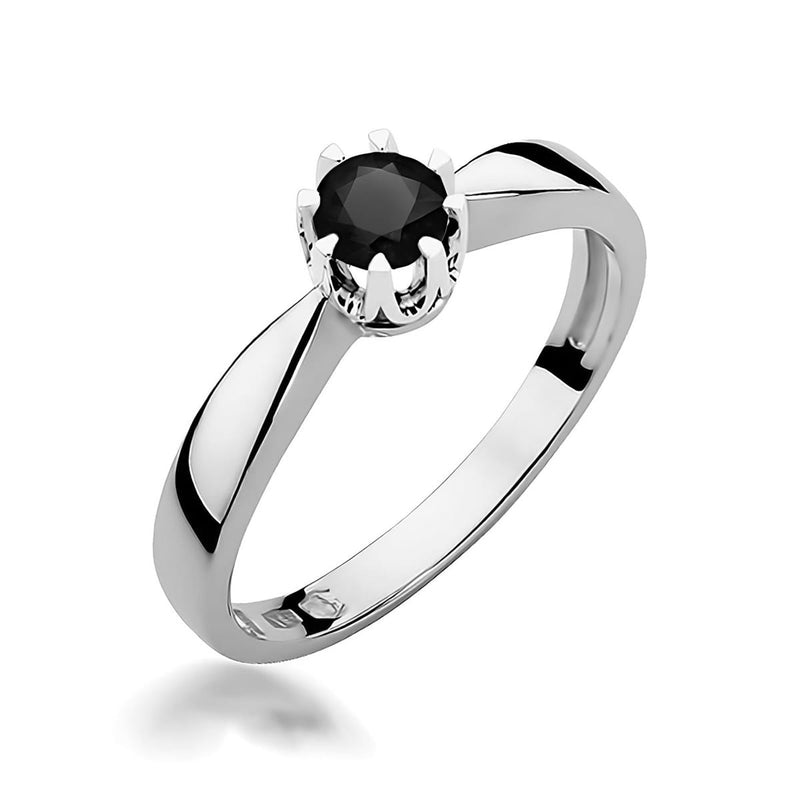 Inel Aur 9K cu Diamant Natural Negru 0.30 ct, imaginea 5 din 8
