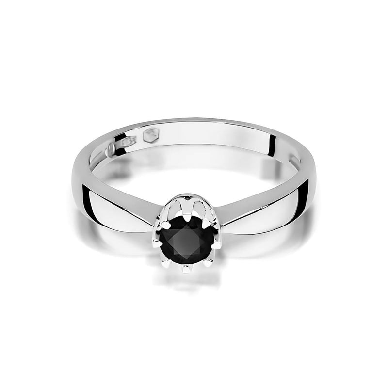 Inel Aur 9K cu Diamant Natural Negru 0.30 ct, imaginea 6 din 8