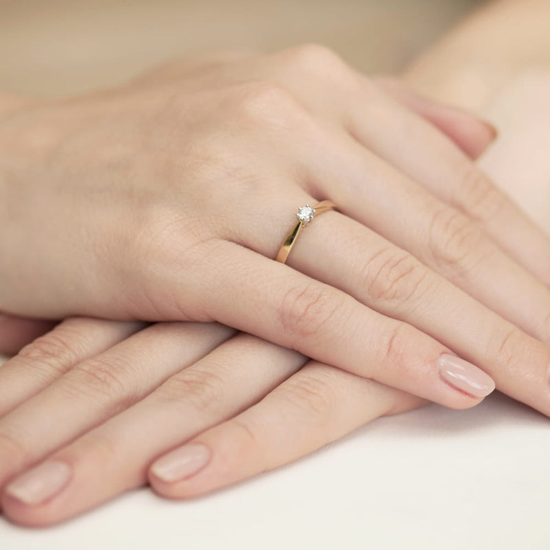 Inel Aur 9K cu Diamant Natural 0.08 ct, imaginea 4 din 7