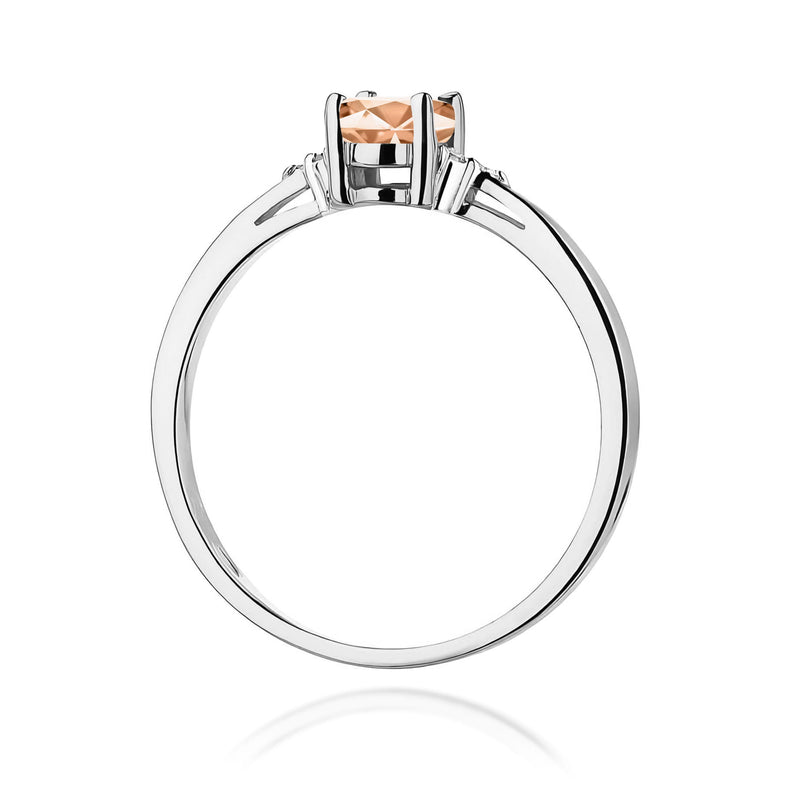 Inel Aur 9K cu Morganit 0.40 ct si Diamante Naturale 0.05 ct, imaginea 7 din 8