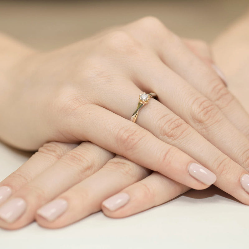 Inel Aur 9K cu Diamant Natural 0.20 ct, imaginea 4 din 8