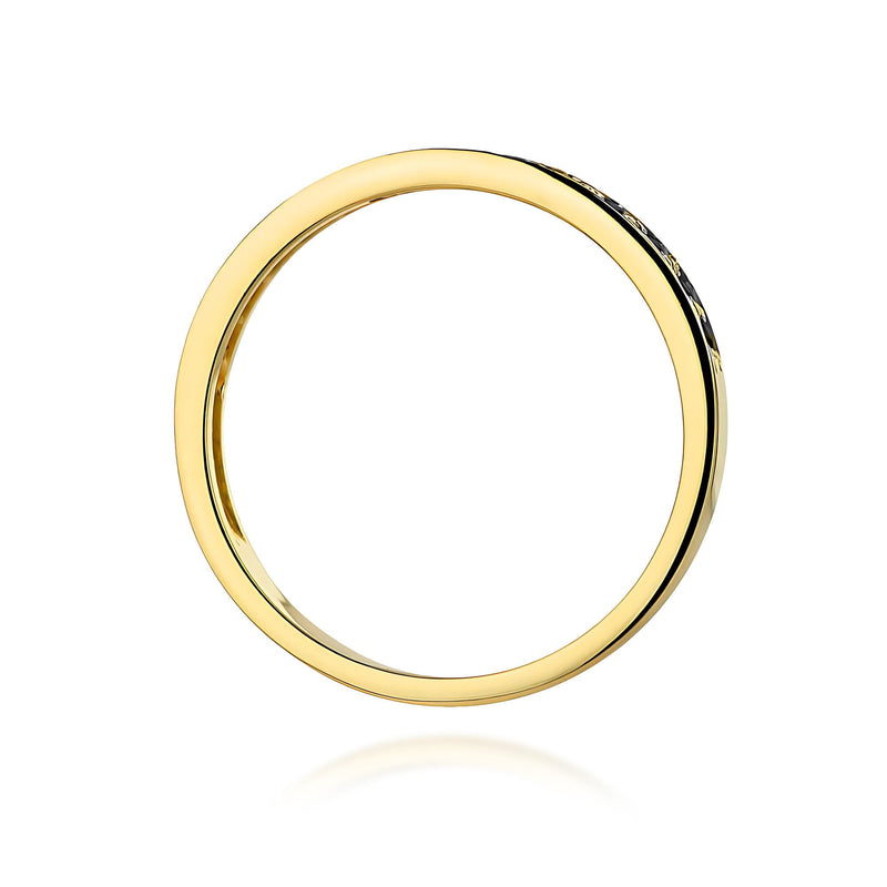 Inel Aur 9K cu Diamante Naturale Negre 0.20 ct, imaginea 3 din 8