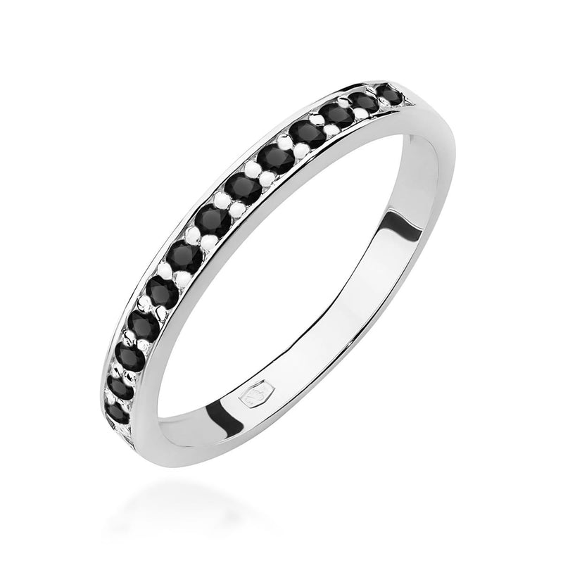 Inel Aur 9K cu Diamante Naturale Negre 0.20 ct, imaginea 5 din 8