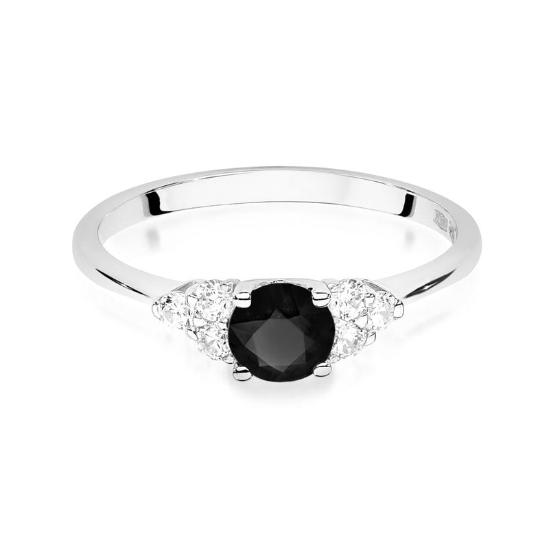 Inel Aur 9K cu Diamante Naturale Albe si Negre 0.68 ct, imaginea 6 din 8
