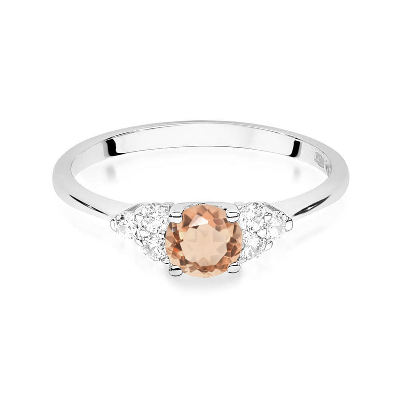 Inel Aur 9K cu Morganit 0.40 ct si Diamante Naturale 0.18 ct, imaginea 6 din 8