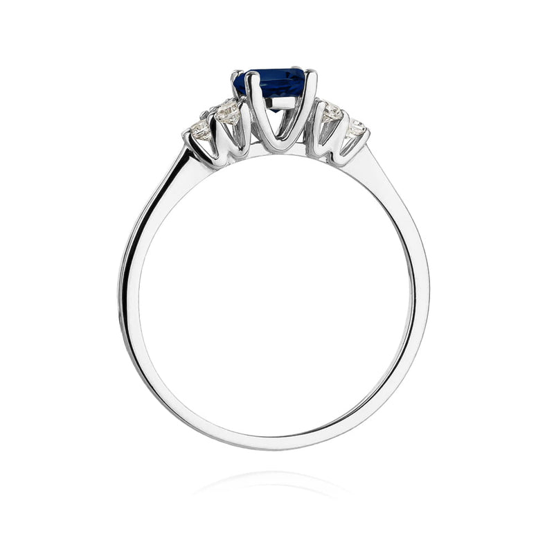 Inel Aur 9K cu Safir 0.50 ct si Diamante Naturale 0.18 ct, imaginea 7 din 8