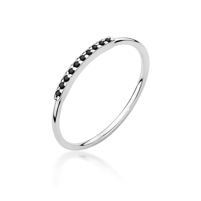 Inel Aur 9K cu Diamante Naturale Negre 0.05 ct, imaginea 5 din 8