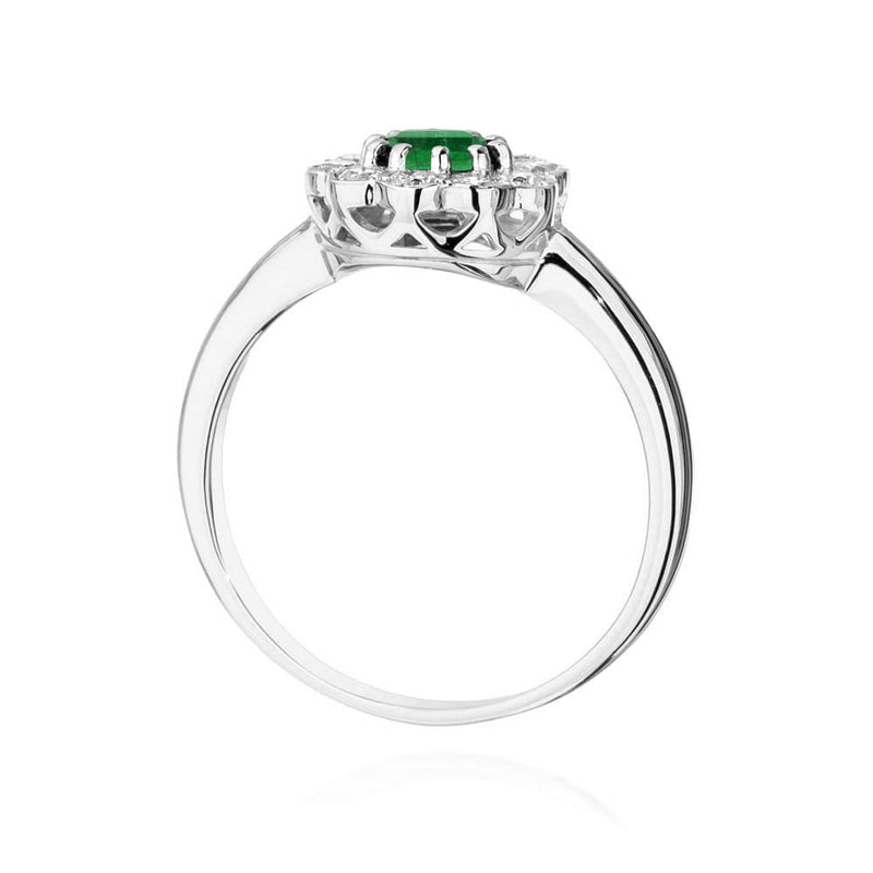 Inel Aur 9K cu Smarald 0.50 ct si Diamante Naturale 0.30 ct, imaginea 6 din 6
