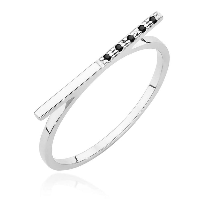 Inel Aur 9K cu Diamante Naturale Negre 0.03 ct, imaginea 4 din 6
