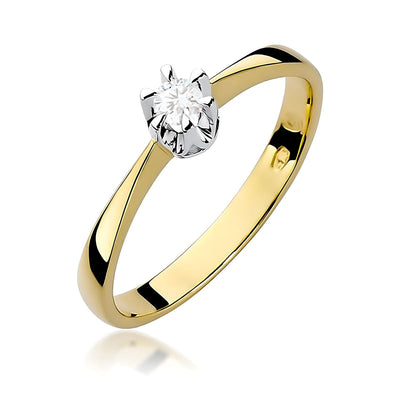 Inel Aur 9K cu Diamant Natural 0.12 ct