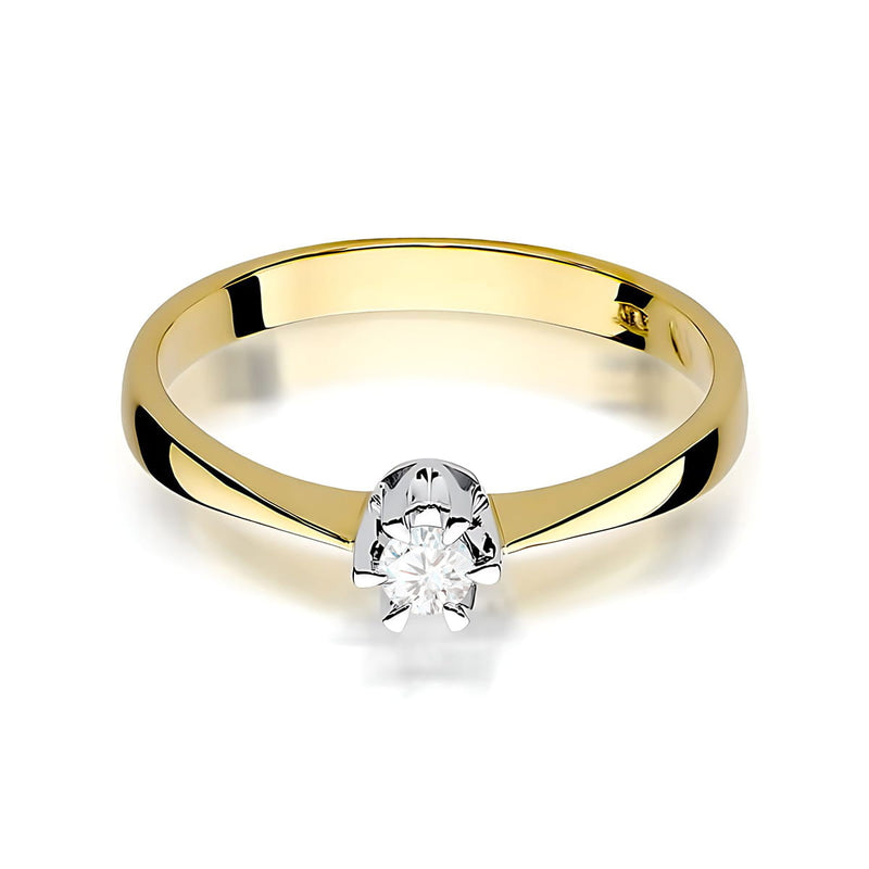 Inel Aur 9K cu Diamant Natural 0.12 ct, imaginea 2 din 8