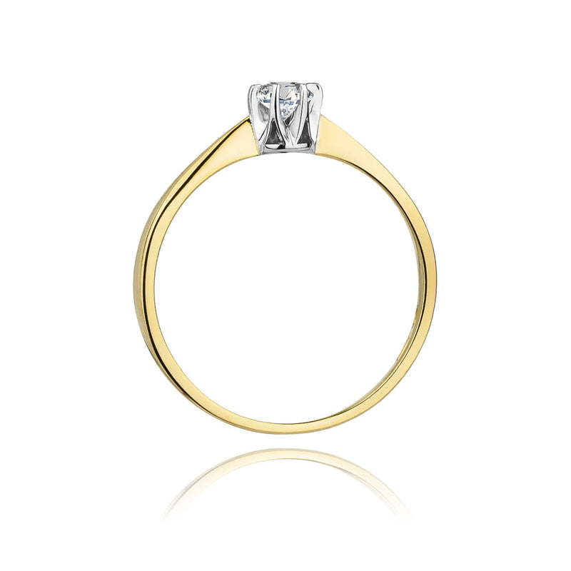 Inel Aur 9K cu Diamant Natural 0.12 ct, imaginea 3 din 8