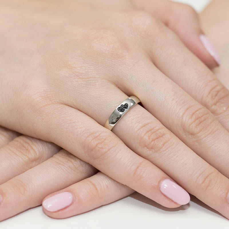Inel Aur 9K cu Diamante Naturale Negre 0.02 ct, imaginea 8 din 8