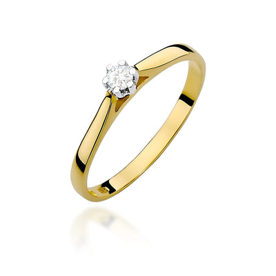 Inel Aur 9K cu Diamant Natural 0.10 ct