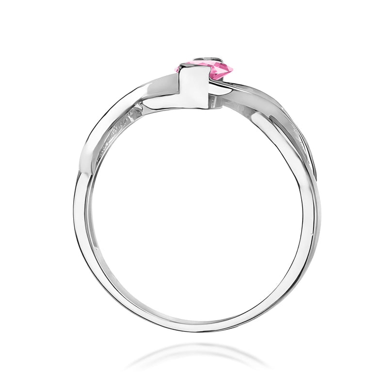 Inel Aur 9K cu Safir Roz 0.45 ct si Diamante Naturale 0.05 ct, imaginea 7 din 8