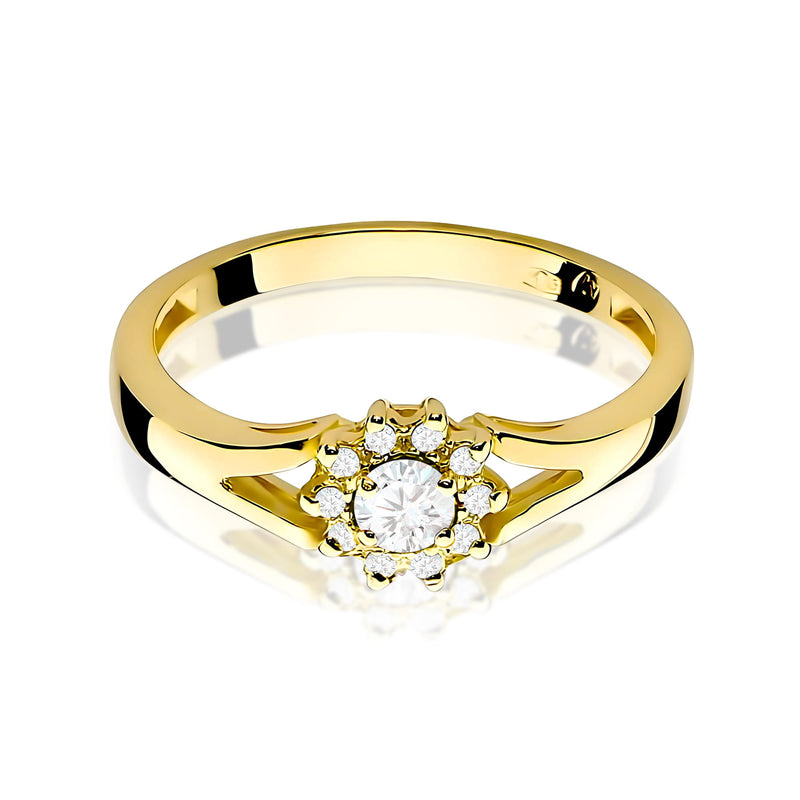 Inel Aur 9K cu Diamante Naturale 0.19 ct, imaginea 2 din 8