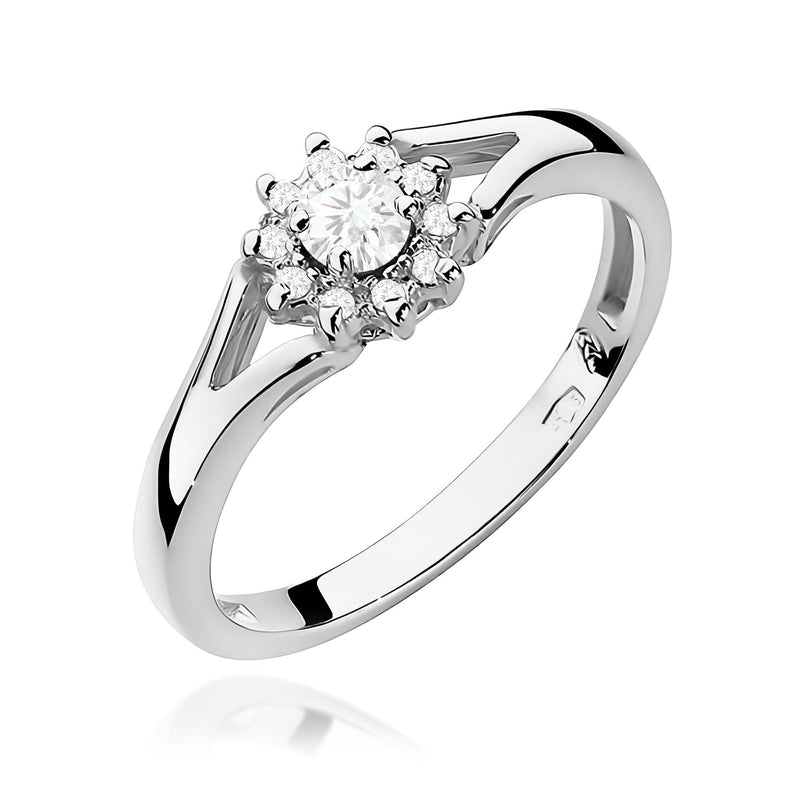 Inel Aur 9K cu Diamante Naturale 0.19 ct, imaginea 5 din 8