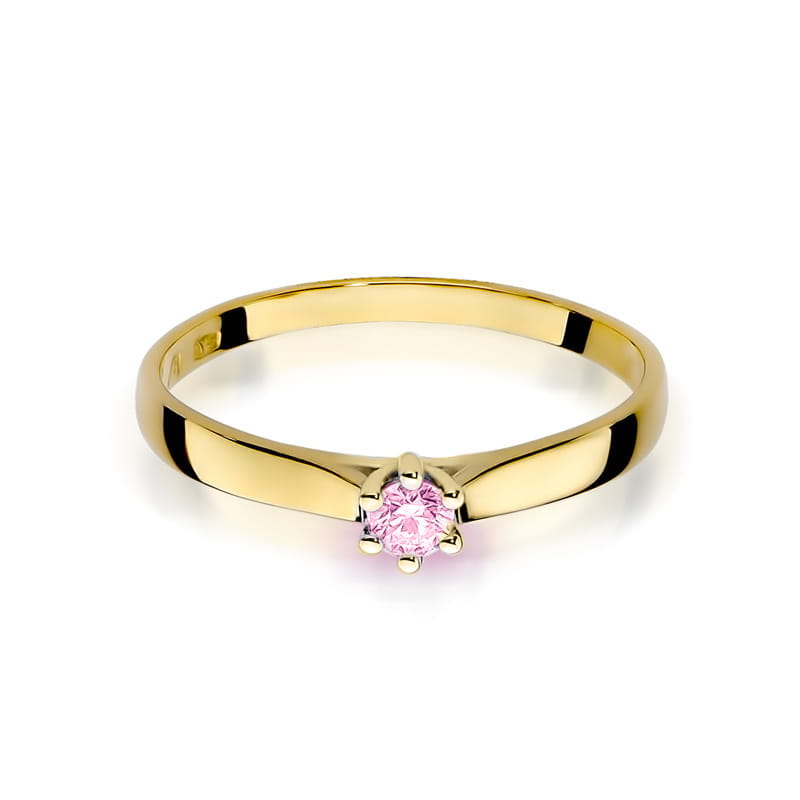 Inel Aur 9K cu Topaz Roz 0.15 ct, imaginea 2 din 4