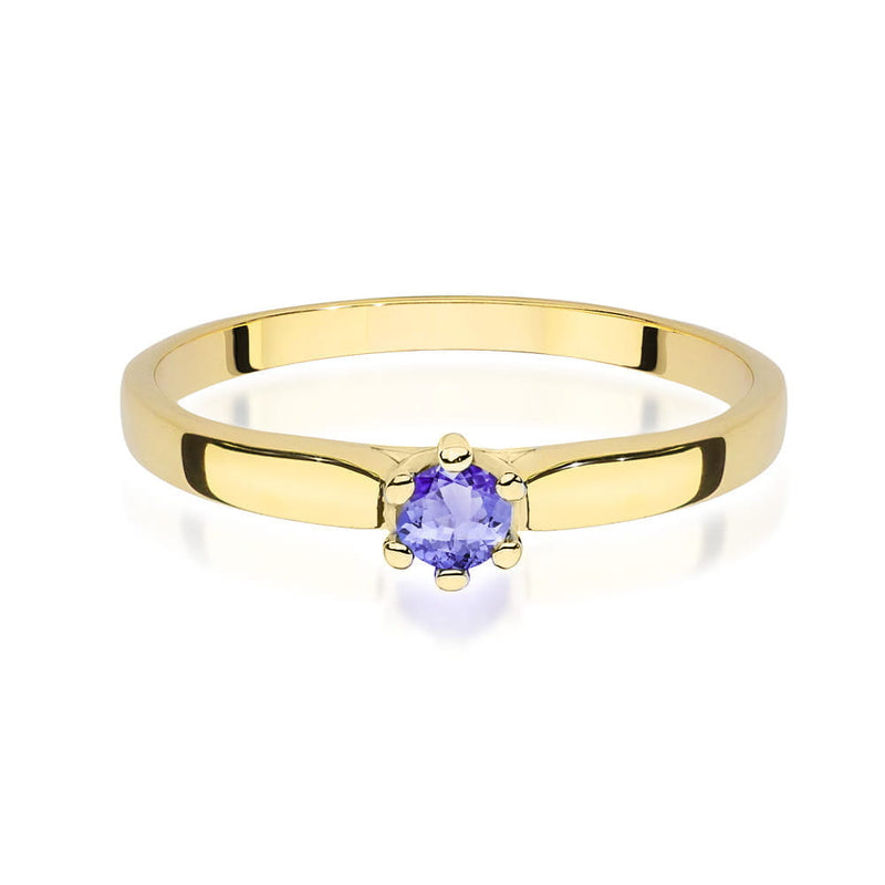 Inel Aur 9K cu Tanzanit 0.15 ct, imaginea 2 din 8