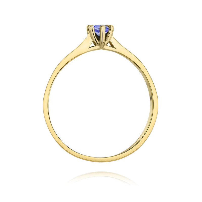 Inel Aur 9K cu Tanzanit 0.15 ct, imaginea 3 din 8