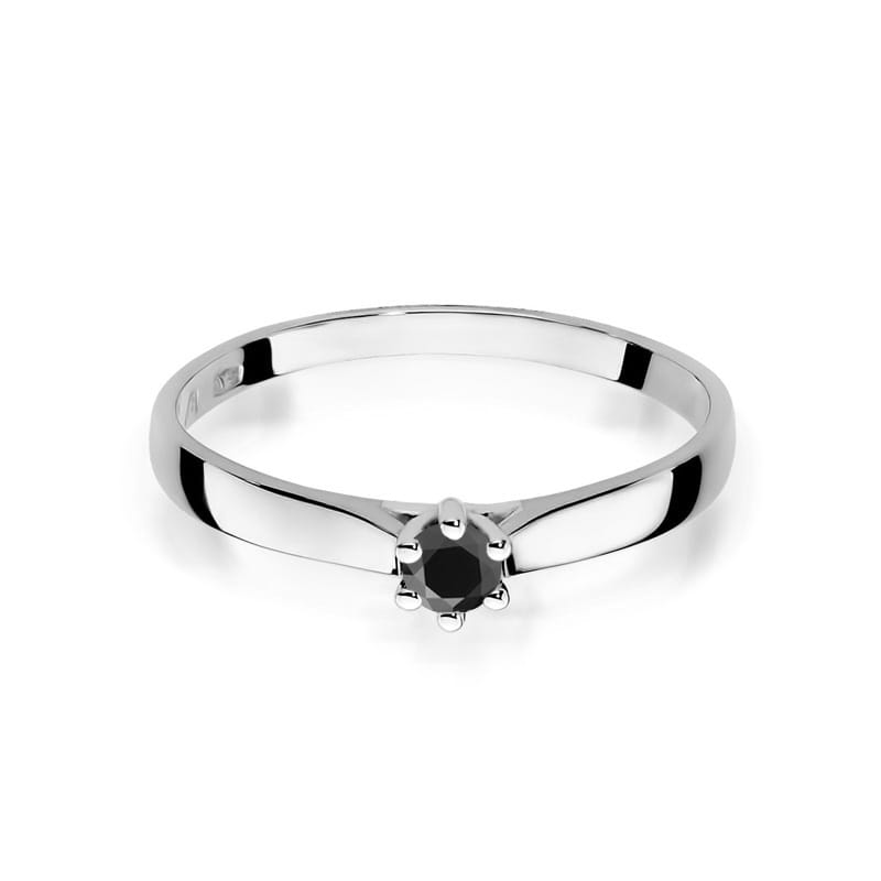 Inel Aur 9K cu Diamant Natural Negru 0.12 ct, imaginea 6 din 8