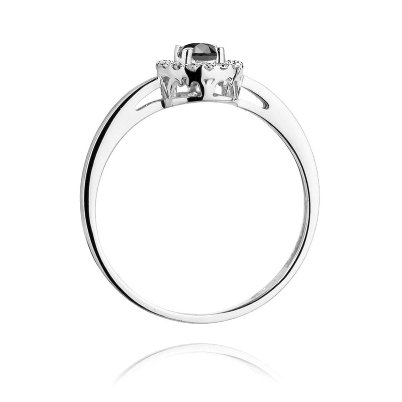 Inel Aur 9K cu Diamante Naturale Albe si Negre 0.20 ct, imaginea 9 din 10