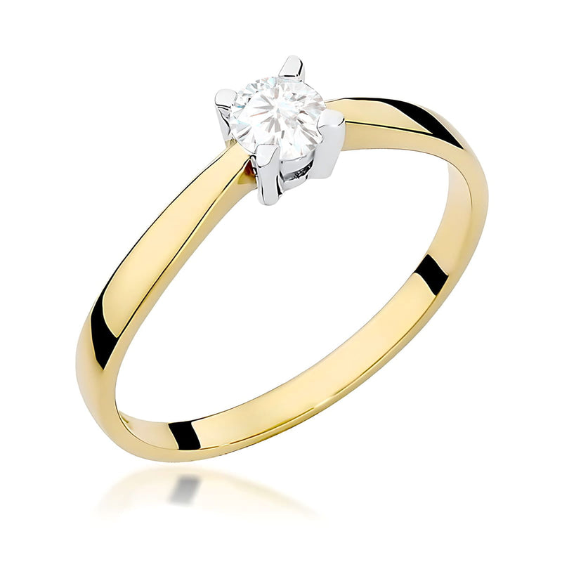 Inel Aur 9K cu Diamant de Laborator 0.20 ct — Aur galben