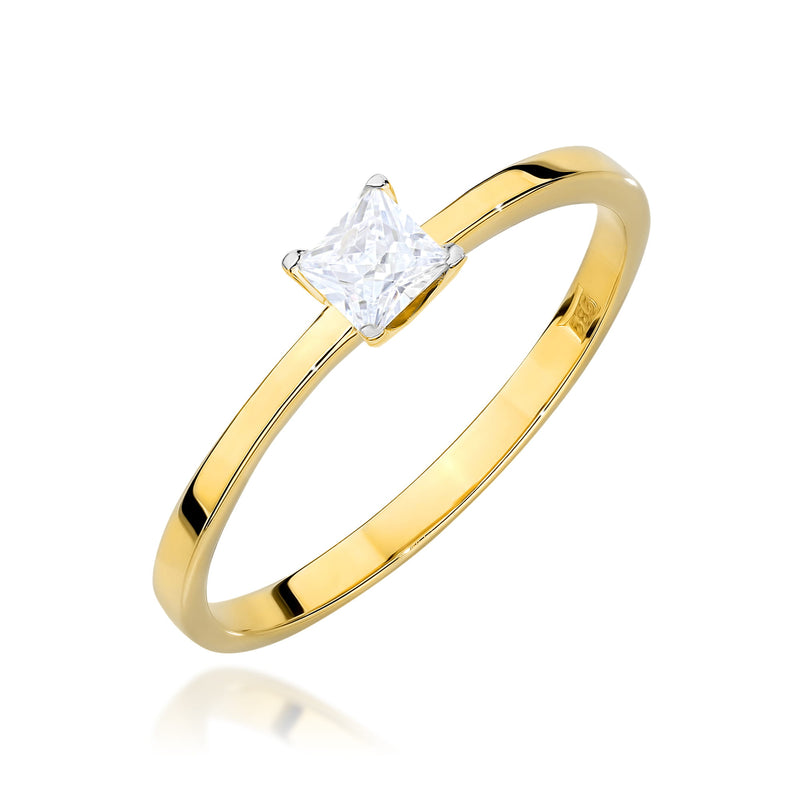 Inel Aur 9K cu Diamant Natural 0.30 ct — Aur galben
