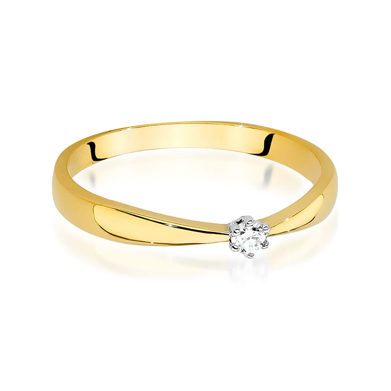 Inel Aur 9K cu Diamant Natural 0.04 ct, imaginea 2 din 8