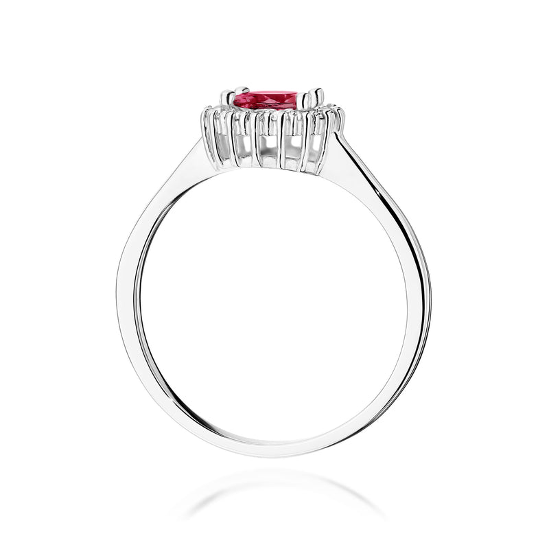 Inel Aur 9K cu Rubin 0.60 ct si Diamante Naturale 0.14 ct, imaginea 7 din 8