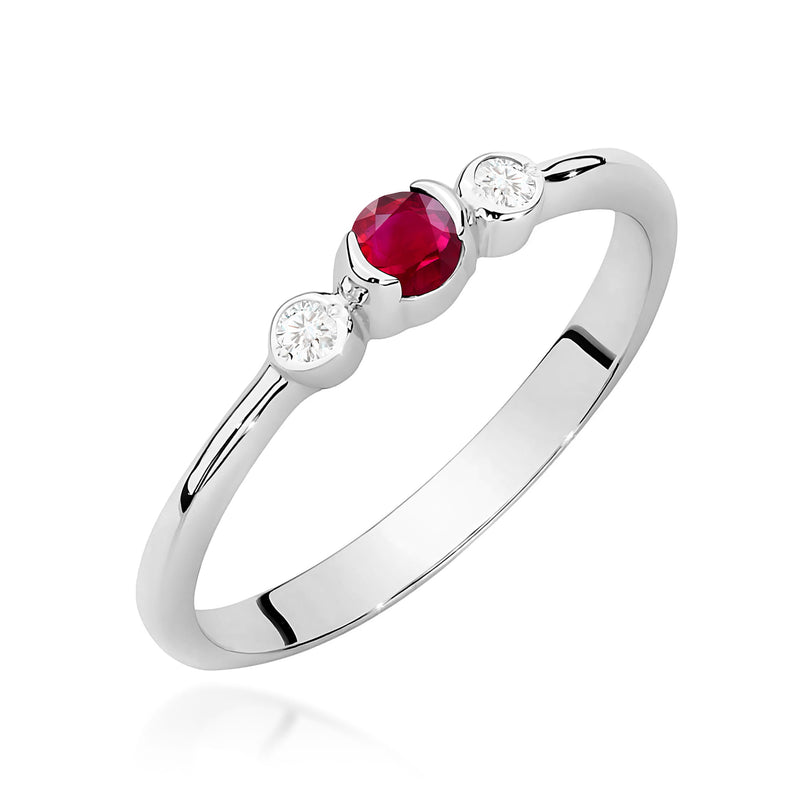 Inel Aur 9K cu Rubin 0.15 ct si Diamante Naturale 0.06 ct, imaginea 5 din 8