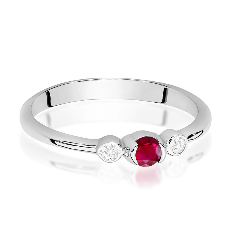 Inel Aur 9K cu Rubin 0.15 ct si Diamante Naturale 0.06 ct, imaginea 6 din 8
