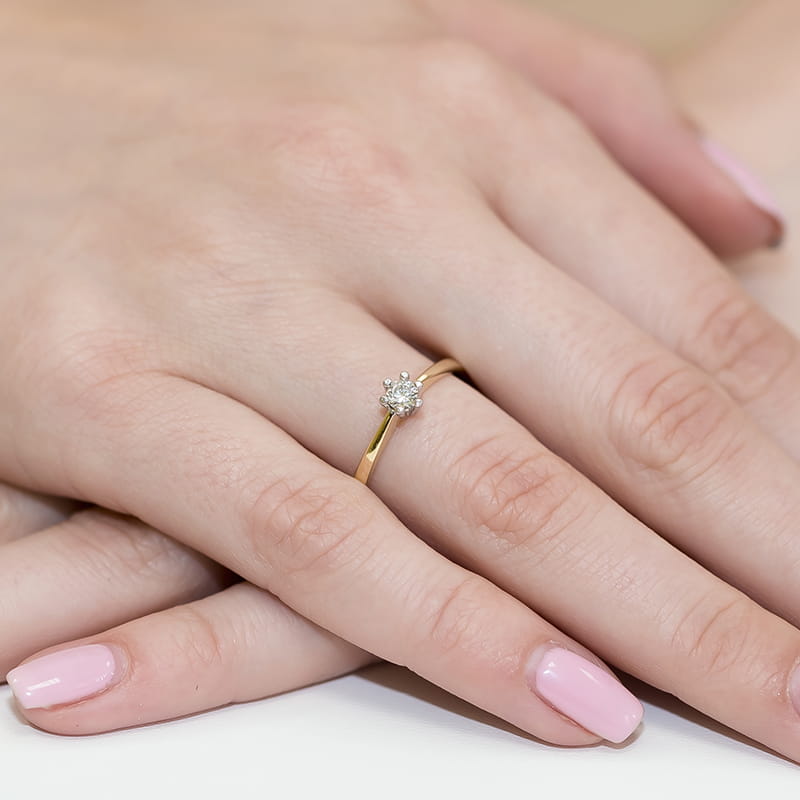 Inel Aur 9K cu Diamant Natural 0.20 ct, imaginea 4 din 8