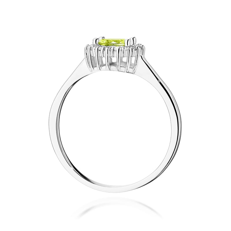 Inel Aur 9K cu Peridot 0.60 ct si Diamante Naturale 0.14 ct, imaginea 7 din 8