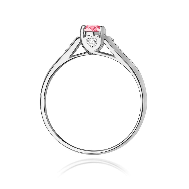Inel Aur 9K cu Topaz Roz 0.30 ct si Diamante Naturale 0.10 ct, imaginea 7 din 8