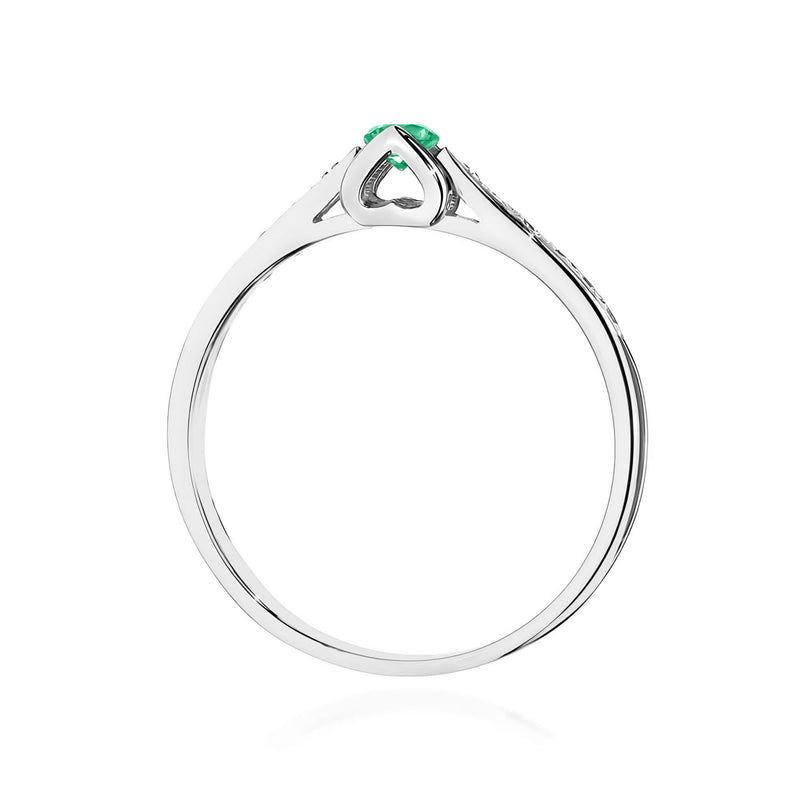 Inel Aur 9K cu Smarald 0.15 ct si Diamante Naturale 0.05 ct, imaginea 7 din 7