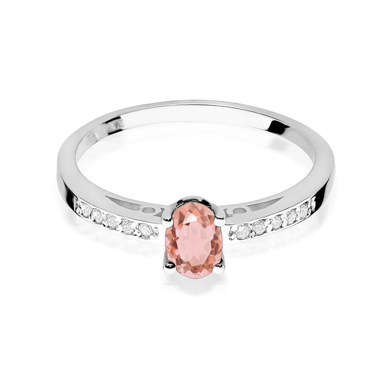 Inel Aur 9K cu Morganit 0.40 ct si Diamante Naturale 0.05 ct, imaginea 5 din 6