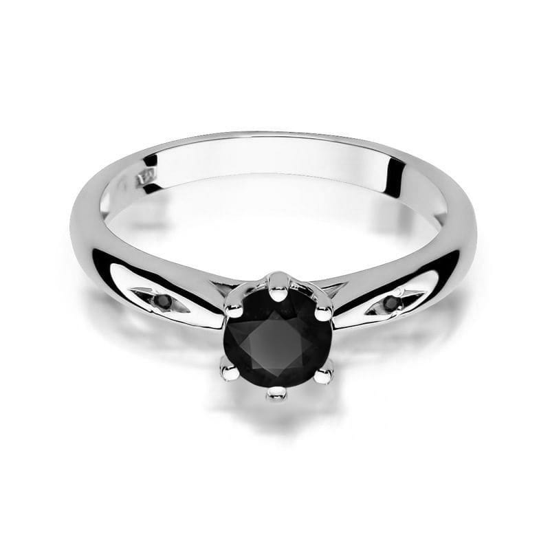 Inel Aur 9K cu Diamante Naturale Negre 0.51 ct, imaginea 6 din 8