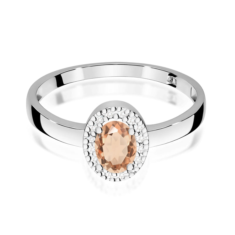 Inel Aur 9K cu Morganit 0.40 ct si Diamante Naturale 0.08 ct, imaginea 6 din 8